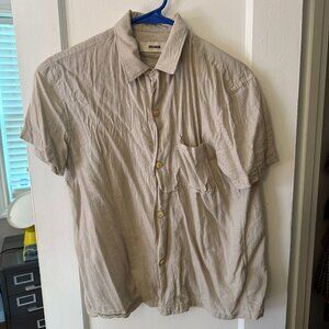 Buck Mason Short Sleeve Vintage Camp Shirt XS Oat Palm Colorway
